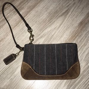 Authentic Coach wristlet denim and suede 💙